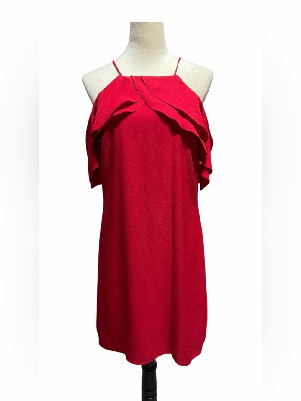 Nicole Miller New York Red Cold Shoulder
Ruffle Dress Size 10 - Picture 2 of 10